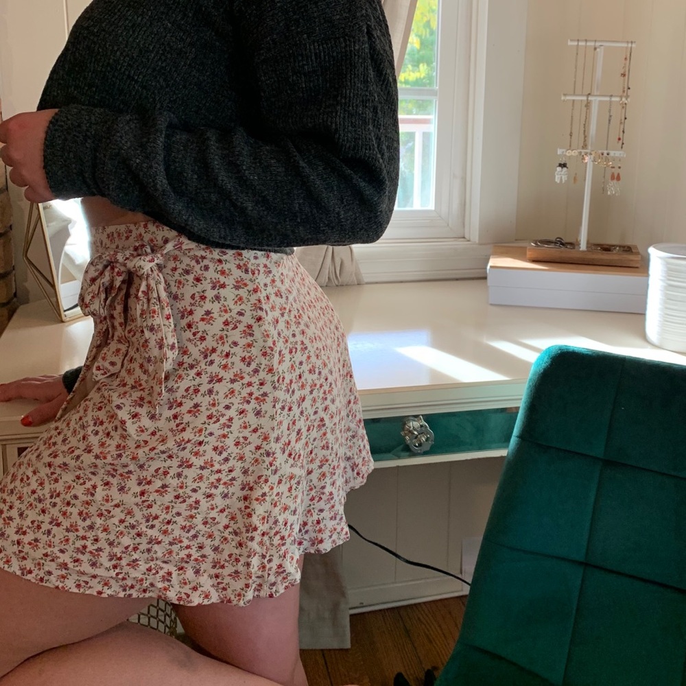 Floral wrap skirt